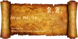 Urai Márk névjegykártya